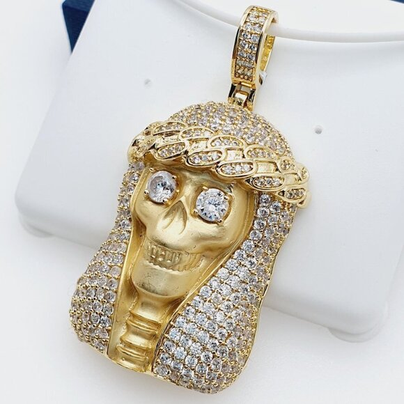 "14K Gold Plated Cubic Zircon Pendant, EVBRS651 - Picture 2 of 11